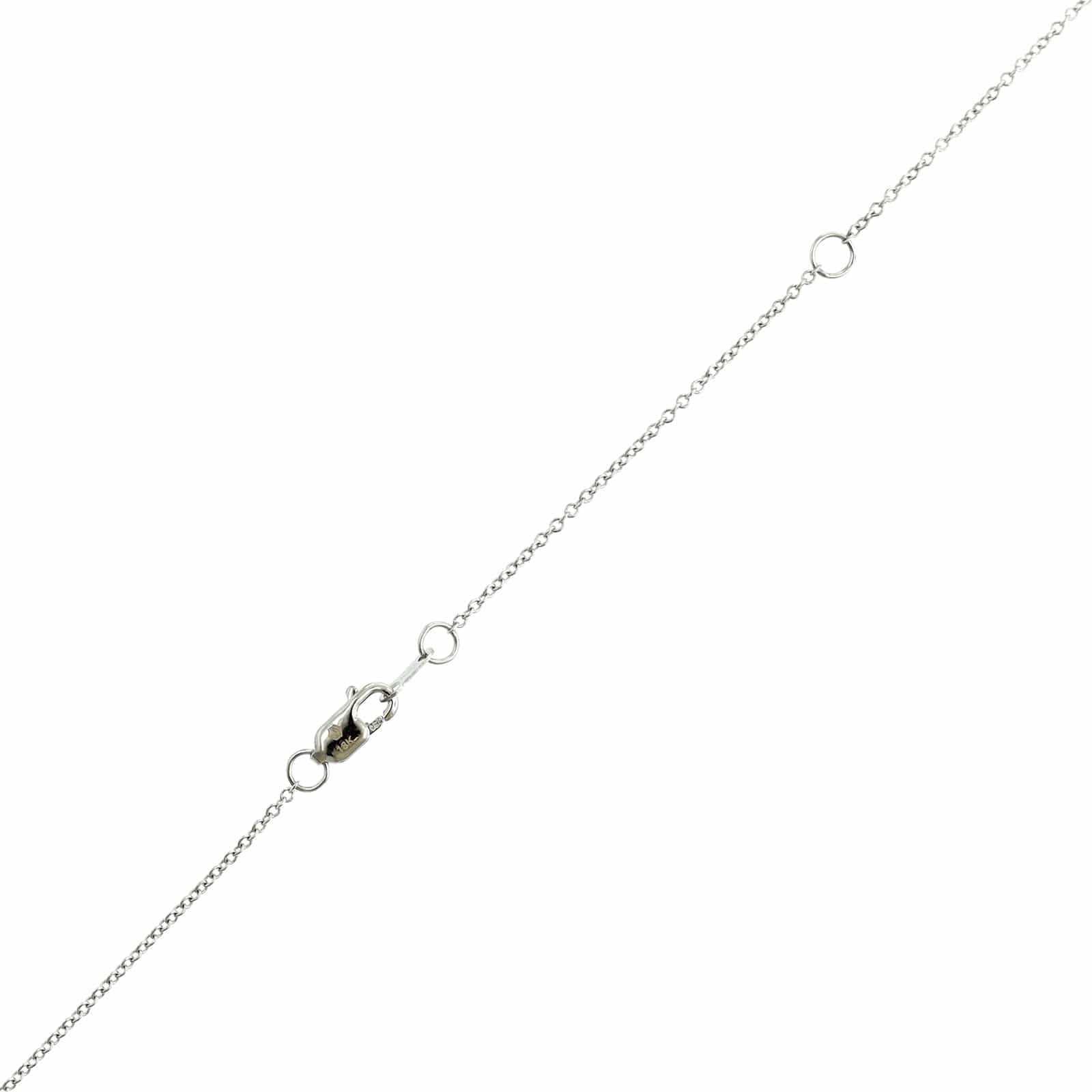 18K White Gold Oval Diamond Pendant Necklace