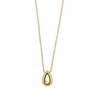 18K Yellow Gold Pear Shaped Diamond Pendant Necklace