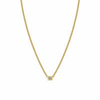Zoe Chicco 14K Yellow Gold White Emerald Cut Diamond Necklace