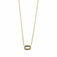 18K Yellow Gold Emerald Cut Diamond Pendant Necklace