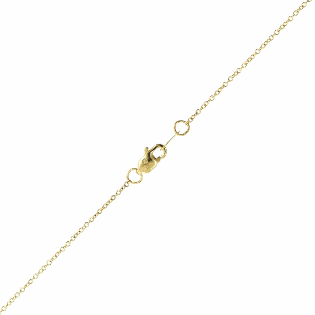 18K Yellow Gold Emerald Cut Diamond Pendant Necklace