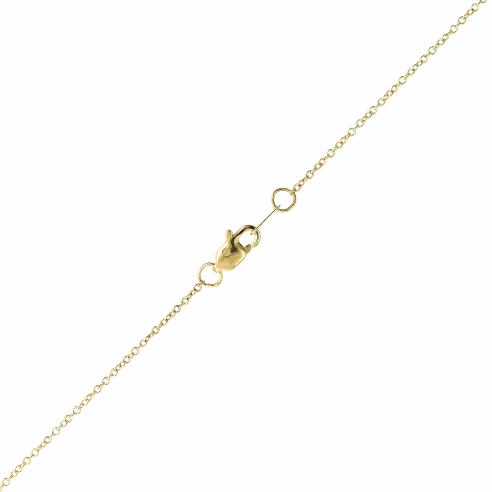 18K Yellow Gold Emerald Cut Diamond Pendant Necklace