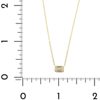 18K Yellow Gold Emerald Cut Diamond Pendant Necklace