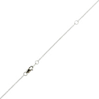 18K White Gold Bezel Set Oval Diamond Pendant Necklace