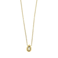 18K Yellow Gold Pear Shaped Diamond Pendant Necklace