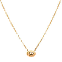 18K Yellow Gold Bezel Set Oval Diamond Pendant Necklace