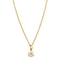18K Yellow Gold Diamond Pendant Necklace