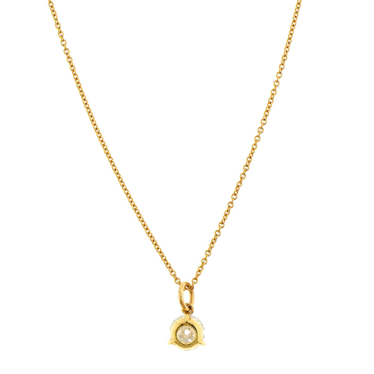 18K Yellow Gold Diamond Pendant Necklace