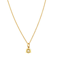 18K Yellow Gold Diamond Pendant Necklace