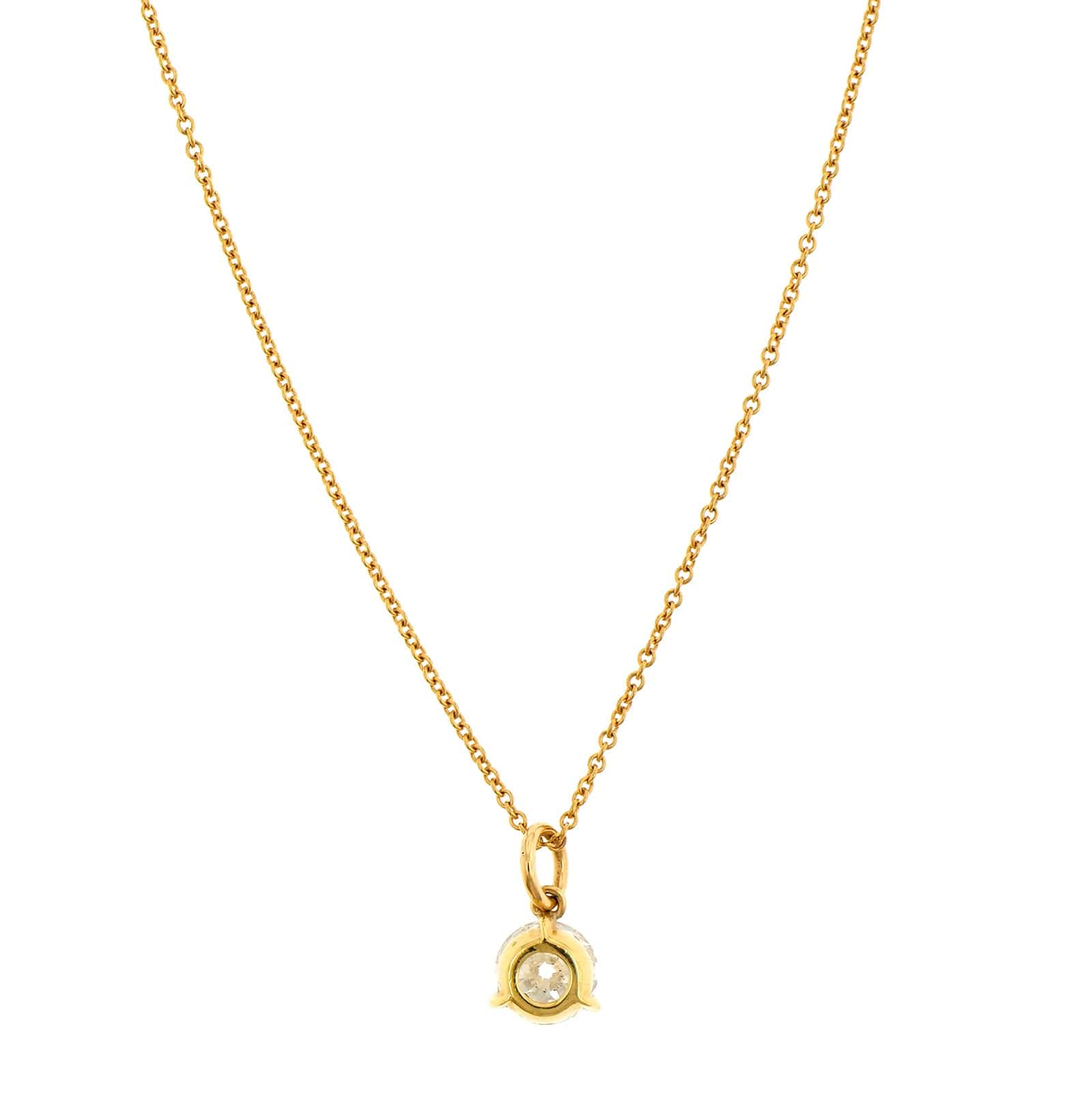 18K Yellow Gold Diamond Pendant Necklace