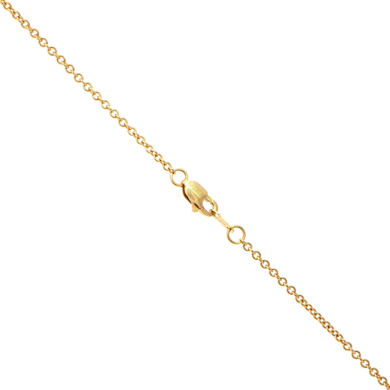 18K Yellow Gold Bezel Set Diamond Heart Pendant Necklace
