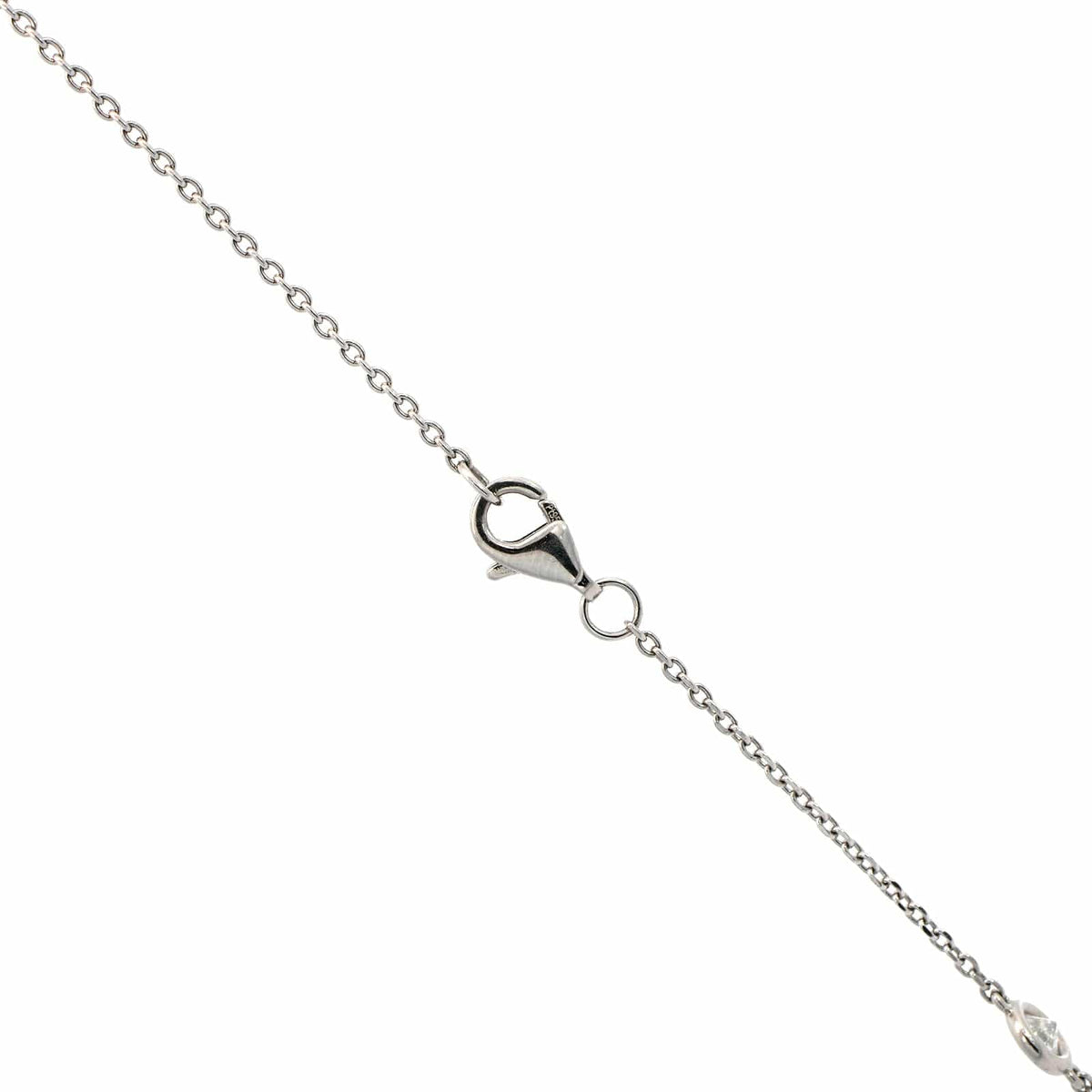 Platinum Diamond By The Yard Heart Pendant Necklace
