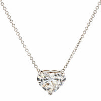 18K White Gold Diamond Heart Pendant Necklace