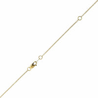 18K Yellow Gold Oval Diamond Pendant Necklace