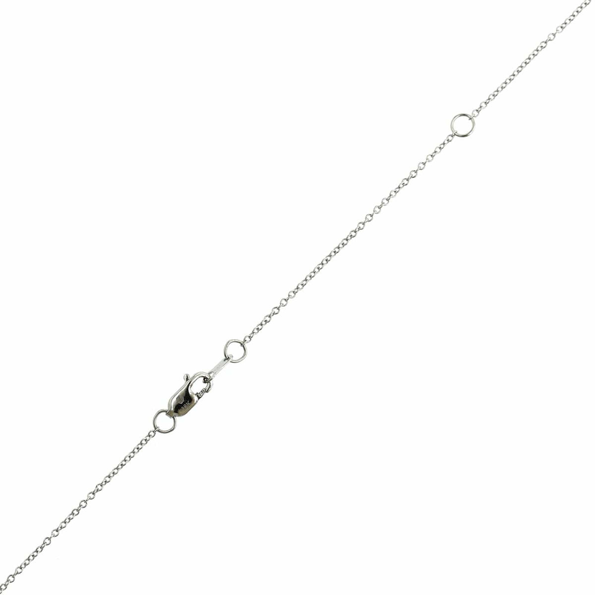 18K White Gold Pear Shaped Diamond Pendant Necklace