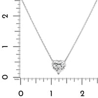 18K White Gold Heart Shaped Diamond Pendant Necklace