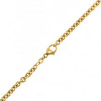 18K Yellow Gold Bezel Set Oval Diamond Pendant Necklace
