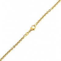 18K Yellow Gold Bezel Set Round Diamond Pendant Necklace