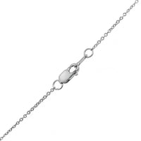 18K White Gold Bezel Set Emerald Cut Diamond Pendant Necklace