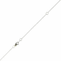 18K White Gold Emerald Cut Diamond Pendant Necklace