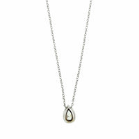 18K White Gold Pear Shaped Diamond Pendant Necklace