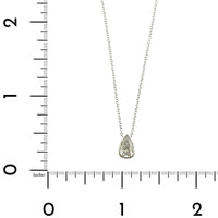 18K White Gold Pear Shaped Diamond Pendant Necklace