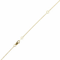 18K Yellow Gold Oval Shaped Diamond Pendant Necklace