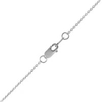 18K White Gold Bezel Set Emerald Cut Diamond Pendant Necklace