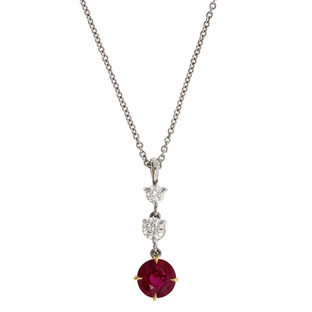 Platinum Ruby & Diamond Necklace