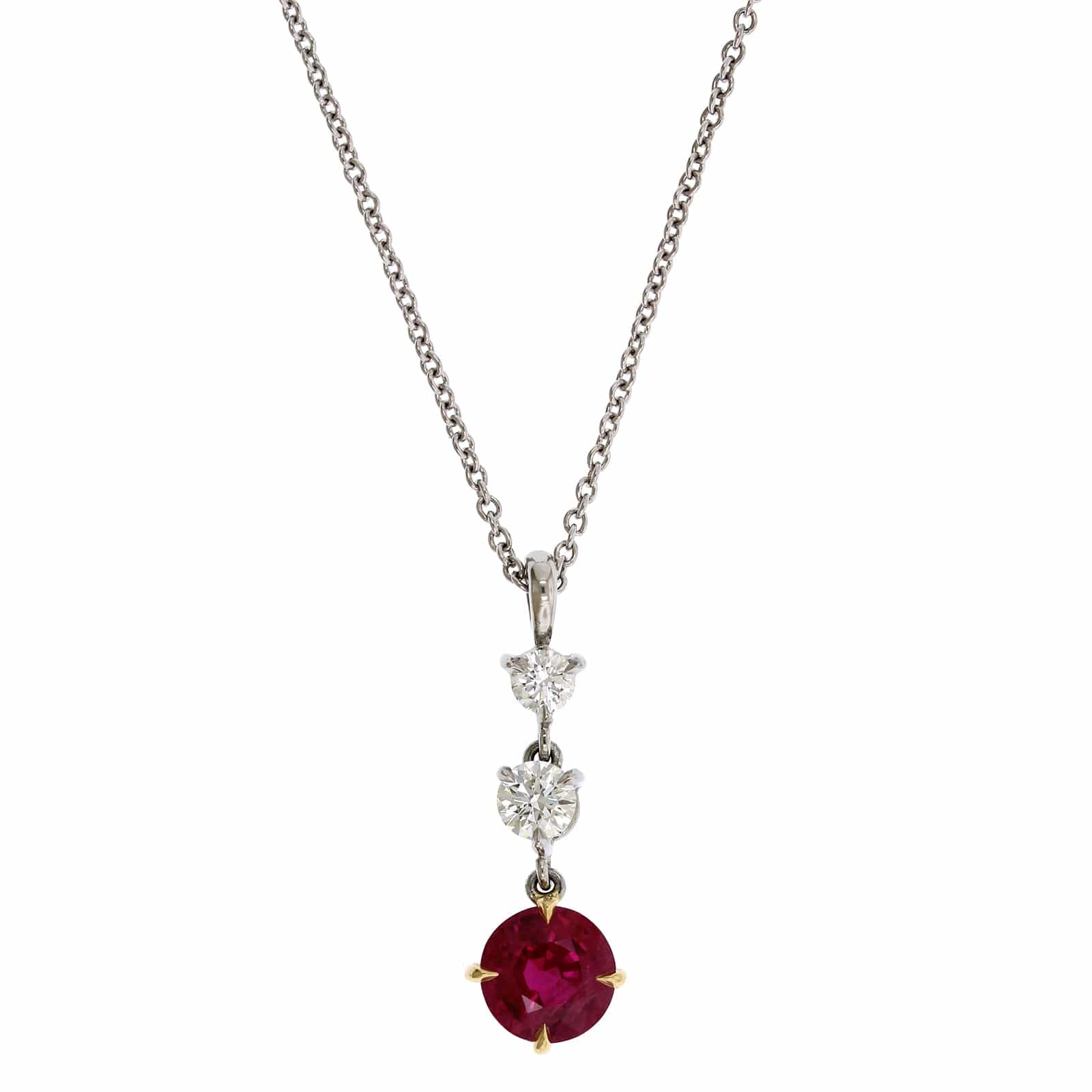 Platinum Ruby & Diamond Necklace