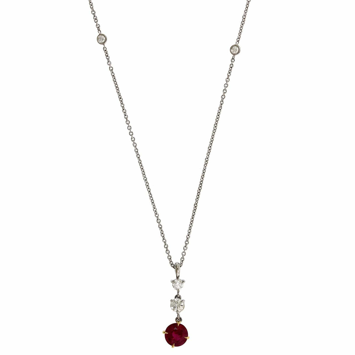 Platinum Ruby & Diamond Necklace