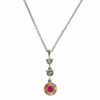 Platinum Ruby & Diamond Necklace