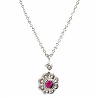 Platinum Ruby and Diamond Pendant Necklace