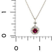 Platinum Ruby and Diamond Pendant Necklace