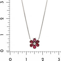 Oscar Heyman Platinum Ruby and Diamond Flower Pendant Necklace