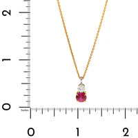 18K Yellow Gold and Platinum Round Shaped Ruby and Diamond Necklace