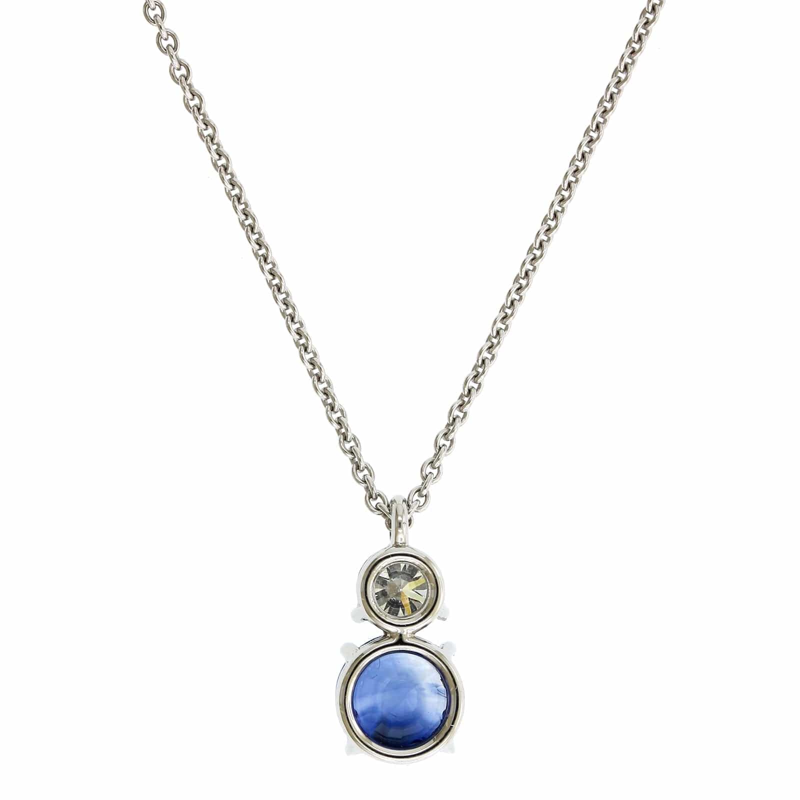 Platinum Round Blue Sapphire Pendant