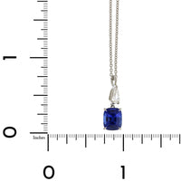 Platinum Blue Sapphire & Diamond Necklace