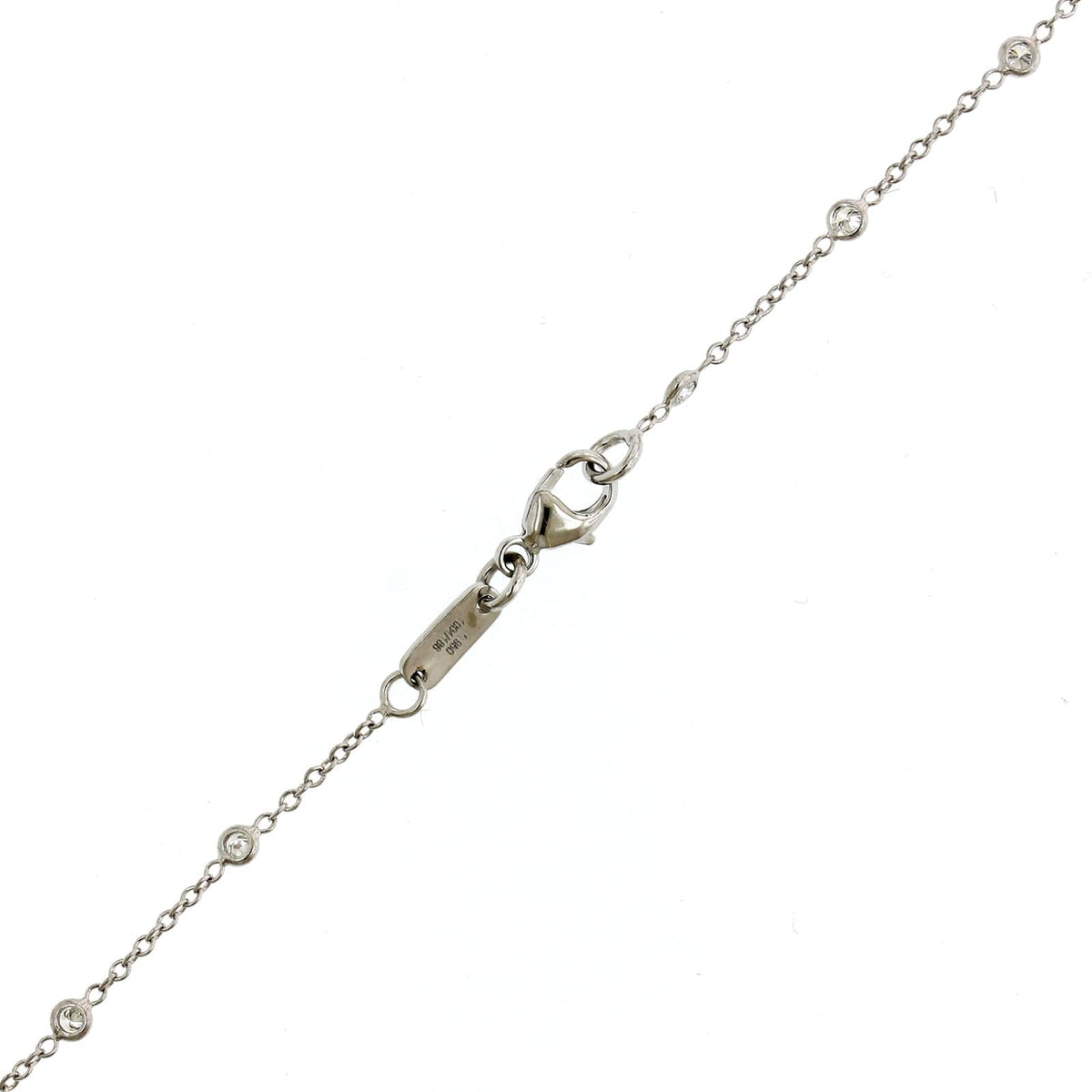 Platinum Cushion Sapphire Diamonds By The Yard Halo Necklace