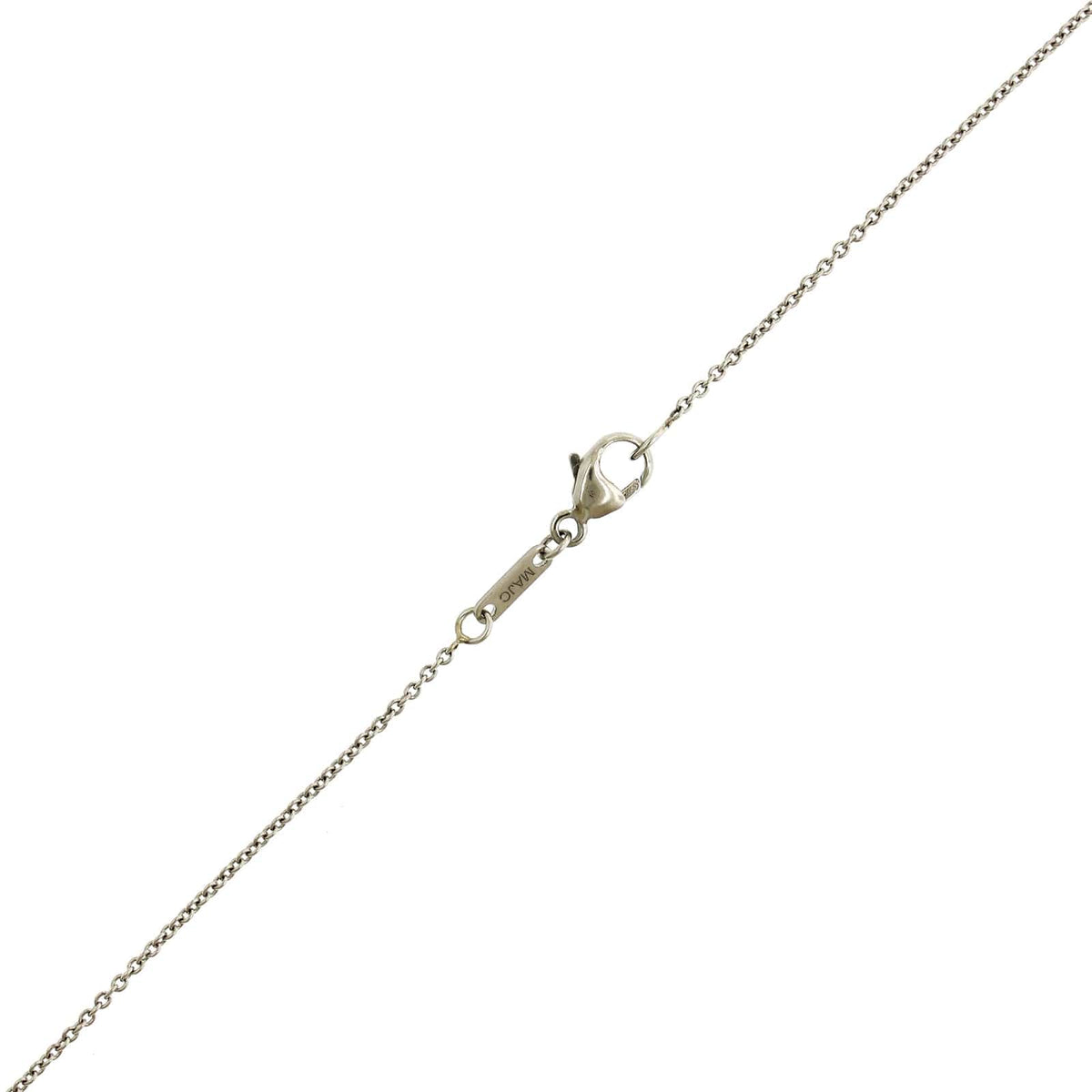 Platinum Diamond & Pear Shaped Sapphire Drop Necklace