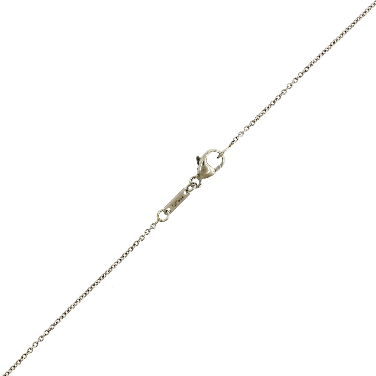 Platinum Diamond & Pear Shaped Sapphire Drop Necklace