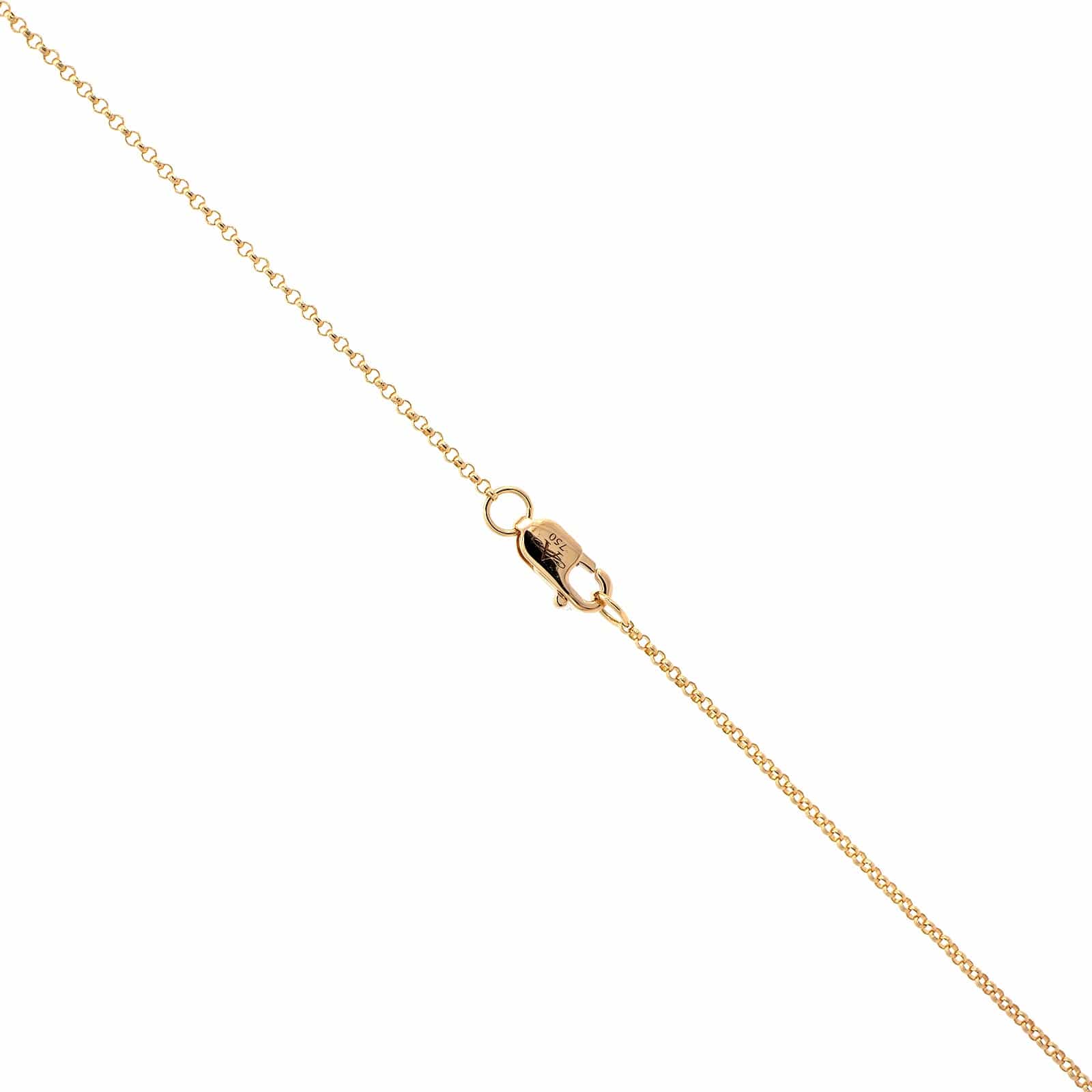 18K Yellow Gold Oval Sapphire and Diamond Halo Pendant Necklace