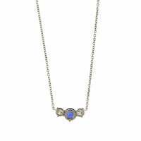 Platinum Sapphire and Diamond Pendant Necklace