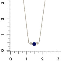 Platinum Sapphire and Diamond Pendant Necklace