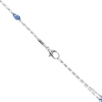 Platinum Oval Sapphire and Diamonds By The Yard Halo Necklace