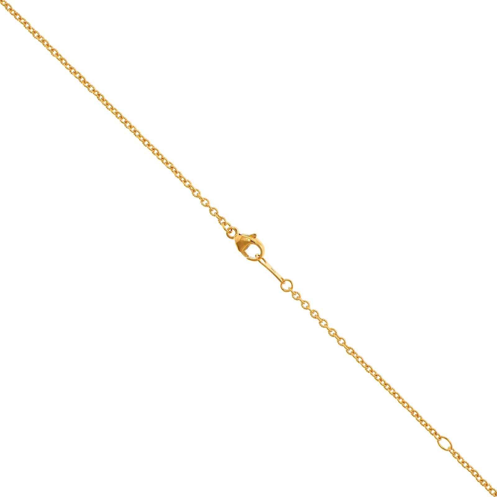 18K Yellow Gold Round Sapphire and Diamond Pendant Necklace
