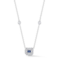 Penny Preville 18K White Gold Sapphire and Diamond Pendant Necklace