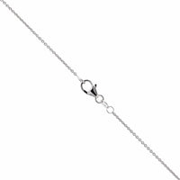 18K White Gold Oval Sapphire and Diamond Halo Necklace