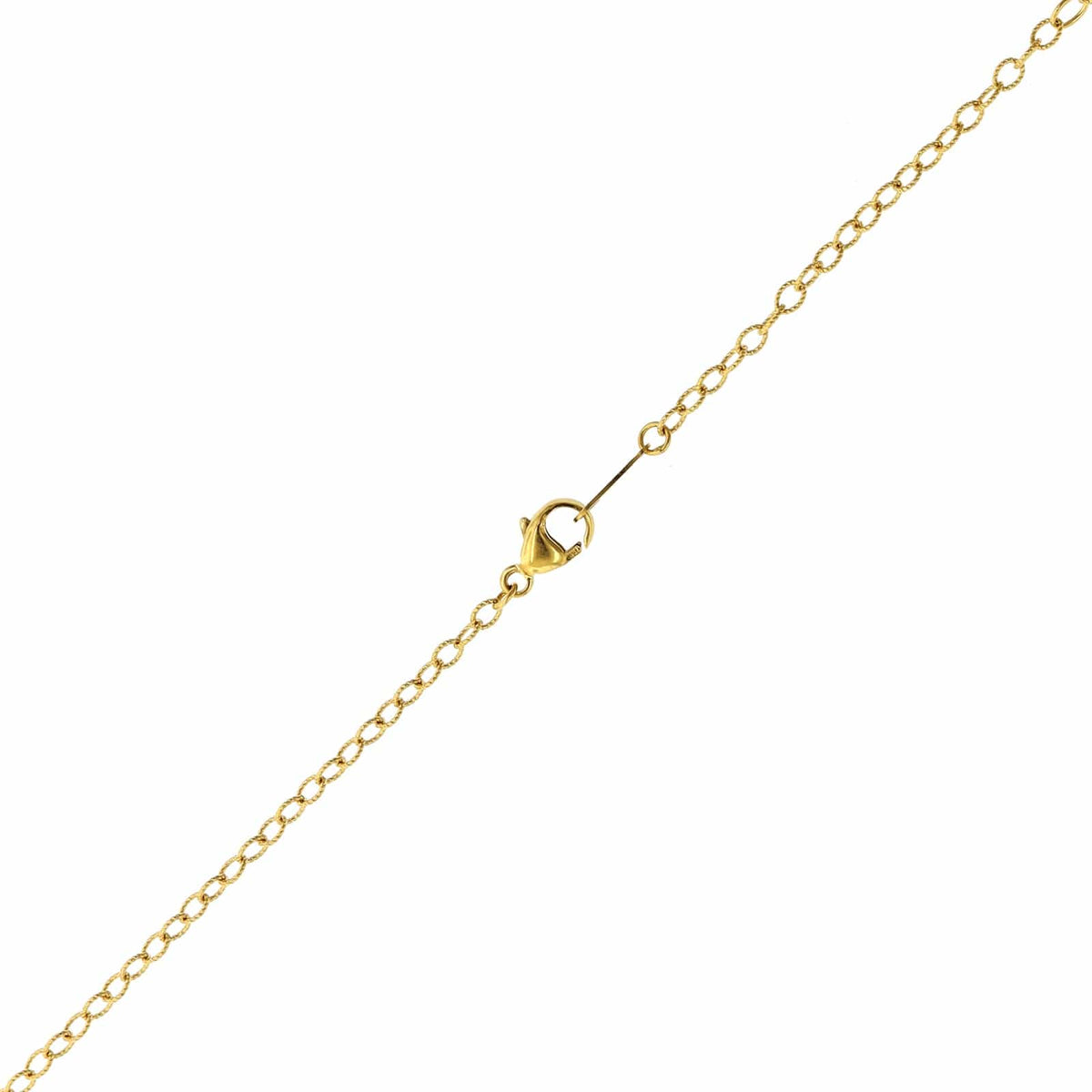 18K Yellow Gold Cushion Cut Sapphire and Diamond Pendant Necklace