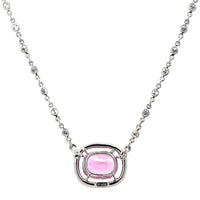 Eclat Jewels Platinum Pink Sapphire and Diamond Pendant Necklace